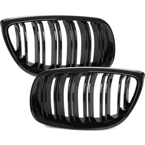 Grille de phare double barre noire brillante pour BMW Série 3 E92/E93 2006-2010 (1/4)