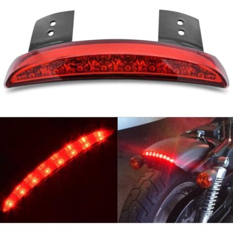 Feux arrière LED rouges pour Harley Sportster XL - Modèles 1200N, 883N, XL1200V, XL1200X - Lentille rouge (1/4)