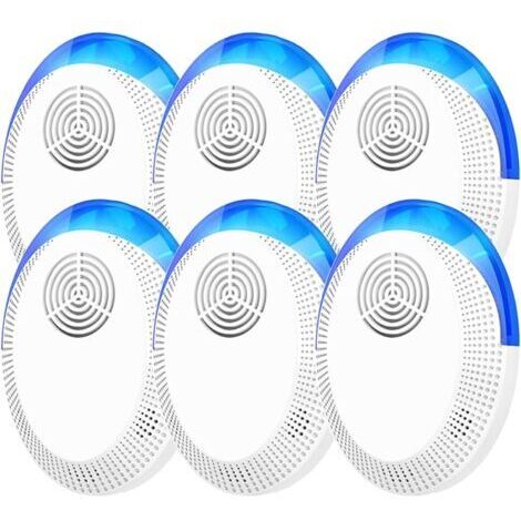 Appareil électronique anti-nuisibles, blanc, 6,2 x 8,18 x 2,5 cm, lot de 6, repousse-moustiques et insectes (1/5)