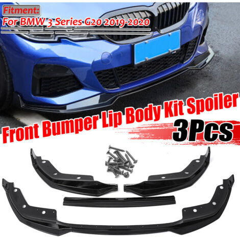 Lèvre de spoiler avant noire brillante pour BMW Série 3 G20 2019-2020