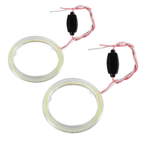 Projecteurs Angel Eyes COB Qiilu, 1 Paire Ronds Halo 70mm pour Voiture Moto, LED DRL