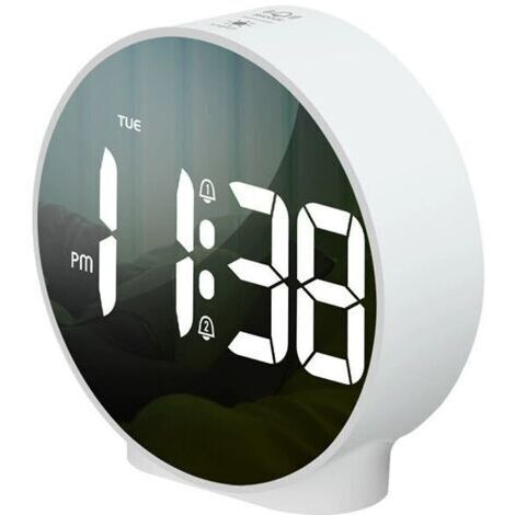 Petit réveil digital, LED de voyage avec double alarme, fonction snooze, affichage jour ajustable, 12/24h (1/5)