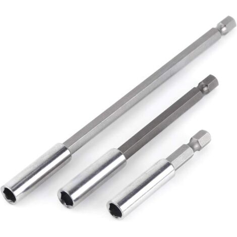 Lot de 3 Embouts Magnétiques 1/4" pour Perceuse - Extension Rallonge 75mm (1/4)