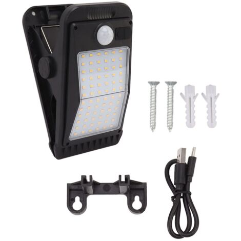 Lampe Solaire USB avec Batterie Intégrée et Capteur de Mouvement 72 LED pour Extérieur Jardin Terrasse Lumière Blanche - KZQ