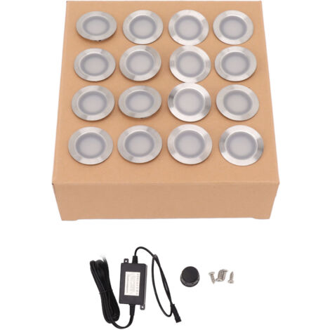 Kit 16 Lampes LED Encastrables pour Terrasse 10W Blanc Chaud 2800 à 3200K Étanche IP67 Alimentation 90-265V-KZQ