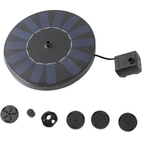 Pompe Solaire pour Fontaine Flottante de Jardin avec 4 Buses de Pulvérisation Idéale pour Piscines et Étangs Décoration Paysagère Extérieure-KZQ