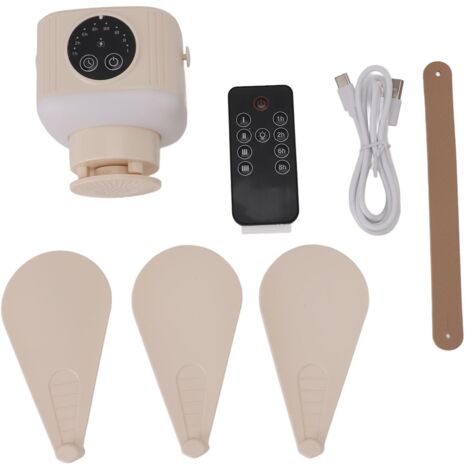 Ventilateur de plafond USB avec lumière 4 vitesses Fonction minuterie 7200mAh Batterie Télécommande pour camping extérieur beige-KZQ (1/5)