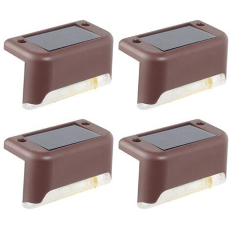 4 Pièces Éclairage Solaire Extérieur pour Escaliers Lumière LED Étanche Décoration Jardin Mur Clôture Rampe Idéal Chemin Maison - KZQ