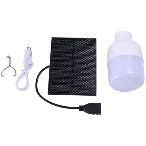 Panneau Solaire Monocristallin avec Lampe LED Rechargeable USB pour Intérieur et Extérieur Randonnée Camping Pêche - KZQ