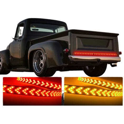 Barre Lumineuse de Porte Arrière pour Camion avec Feux Stop Rouge Clignotants et de Recul - KZQ