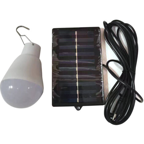 Lampe LED Solaire d'Urgence pour Extérieur Lumière de Rue Étallage Lampe à Crochet Blanc Économie d'Énergie -KZQ