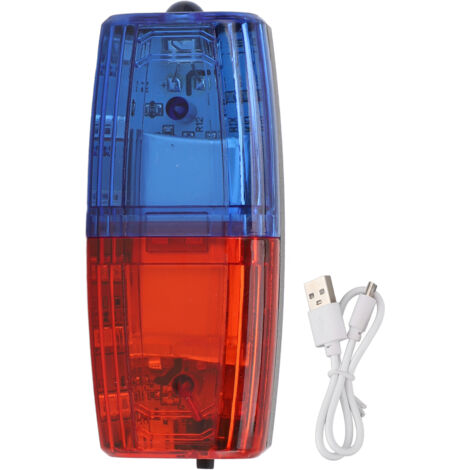 Éclairage d'Urgence Mini Portable pour Cyclisme et Course Nocturne avec Clip - Lumière Stroboscopique Rouge et Bleu pour la Sécurité Routière-KZQ