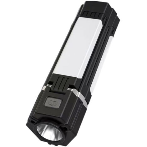 Lampe de Camping Pliable Extérieure avec Crochet - Lampe de Travail d'Urgence Multifonction, Lampe de Tente 90° Rotative, Aimant Puissant, Base pour Bureau, Suspension, Type-C Rechargeable -KZQ