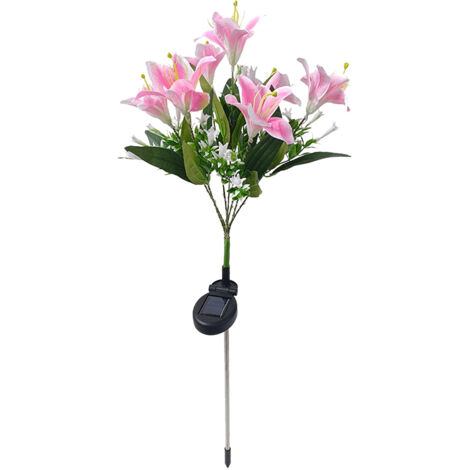 Éclairage Solaire Extérieur Nénuphar pour Jardin et Cour Lumière LED Solaires Fleur de Nuit Écologique-KZQ