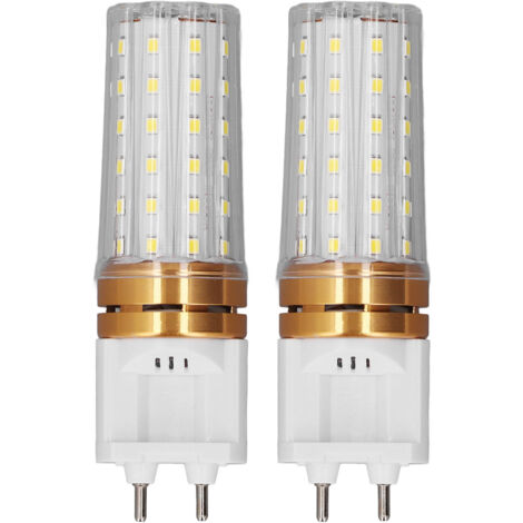 2pcs Ampoules LED 10W 1000LM Économie d'énergie Base Double Aiguille G12 pour Rues Entrepôts Garages Lumière Chaleureuse-KZQ