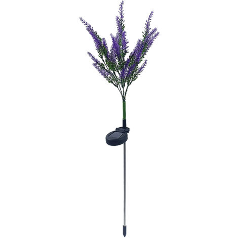 Lampe Solaire Jardin LED Décorative Forme de Lavande IP55 Étanche pour Extérieur Pelouse Cour-KZQ