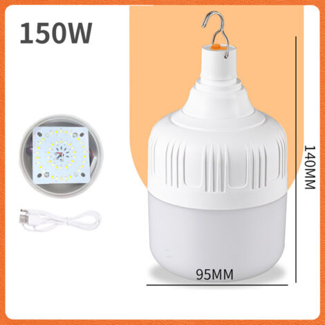 Lumières de Nuit Rechargeables pour Marché et Étals - Lampes Extérieures d'Urgence à la Maison avec Charge USB-KZQ