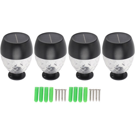 4pcs Éclairage Solaire Extérieur Résistant à l'Eau Capteur de Lumière Automatique pour Jardin Clôture Cour-KZQ (1/5)