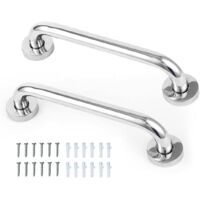 Lot de 2 poignées antidérapantes, inox, 30 cm