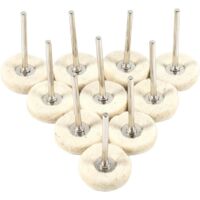 10Pcs Roue de polissage 25mm Laine Feutre Polissage Roues Foret Grinder Roues Brosses Outil Rotatif Avec Poignée