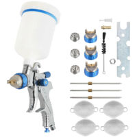 Système de Pulvérisation de Peinture Pistolet à Peinture Pistolet à Peinture avec 3 Buses 1.4mm / 1.7mm / 2.0mm Bleu