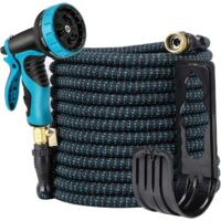 Tuyau Arrosage Extensible, Tuyau Arrosage Enrouleur Tuyau Arrosage Raccord Tuyau D'arrosage avec Pistolet de Pulvérisation 9 Fonctions, Tissu Très Résistant, pour Lavage de La Voiture/Jardin