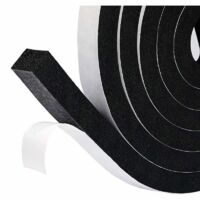 Joint Porte Fenêtre en mousse Adhésive boudin bas de porte 15mm x 8mm x 2m Joint de l’Anticollision et l’Insonorisation Coupe vent, Mousse noir film blanc