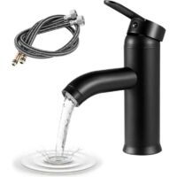 Mezcladora Monomando Lavabo, XU,Grifos de Cocina Grifo, Grifo Lavabo,Grifo Caliente, Orificio,Grifo Baño,Llaves Lavabo Incluye Mangueras KZQ - KZQ