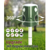 Dissuasion animale solaire 360° pour extérieur - Ultrasons anti-rats à brancher