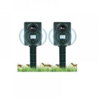 Répulsif ultrasonique 2 en 1 pour animaux, étanche, jardin et champs, anti-chats, chiens, oiseaux