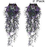 2 Pièces de Lierre Artificiel Violet pour Décoration de Mariage et Jardin - Faux Lierre Chute Feuille