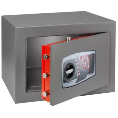 TECHNOMAX - Coffre fort à fixer certifié EN 15659 ignifuge pour papier protection 30mn à combinaison électronique digitale, 5 pênes, 29,8 L, 35x49x43