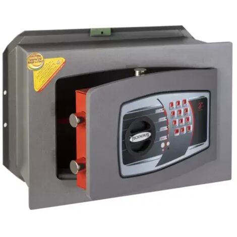 TECHNOMAX – Coffre-fort à emmurer à combinaison électronique digitale, certifié EN 14450:18-S1, 4 pênes, 18 L, 27x39x24 cm
