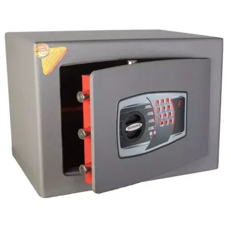 TECHNOMAX - Coffre-fort à fixer à combinaison électronique digitale, certifié EN 14450:18-S1, 5 pênes, 47 L, 35x47x35 cm