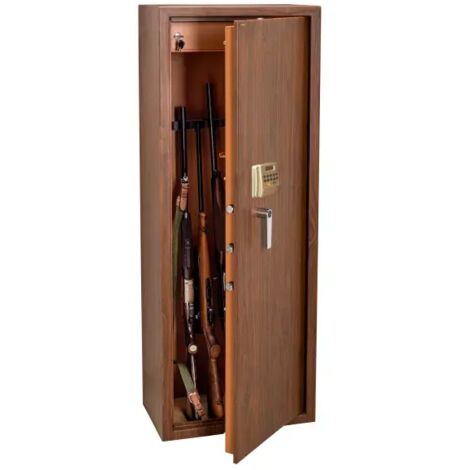 TECHNOSAFE - Armoire 10 fusils à combinaison digitale électronique, écran LED, 5 pênes, 191 L, 145x53,5x32