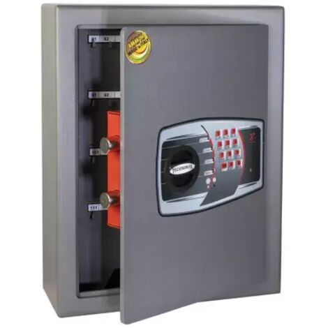 TECHNOMAX - Coffre fort à fixer pour rangement de 120 clés, ouverture à combinaison électronique digitale, 2 pênes, 20 L, 47x36x14 cm