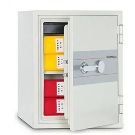 TECHNOFIRE - Armoire ignifuge pour papier protection 1h à clé à double panneton, 2 pênes, 25 L, 41,4x35,2x43,3