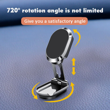 Support Magnétique Voiture Téléphone - Rotation 360°, Fixation L, Noir | Compatible Tous Smartphones, Aimant Puissant - 13