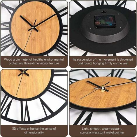 Horloge Silencieuse Sans Tic-tac Horloge Murale D'angle Double Face, Horloges Murales à Induction Automatique 3D Avec Lumière, Décoration Créative De Salon Horloge Murale Jaune Décorative