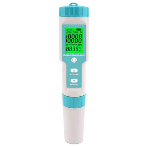 [JAMAIS UTILISÉ] Testeur de salinité de piscine Compteur de pH et de salinité d'eau salée Numérique 5 en 1 Testeur de pH et de salinité de piscine Compteur de salinité pour piscine, bain à remous et s