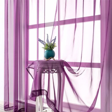 SIMPVALE 2 Pièce Rideaux Voilage, Marron 140cmx245cm Polyester à