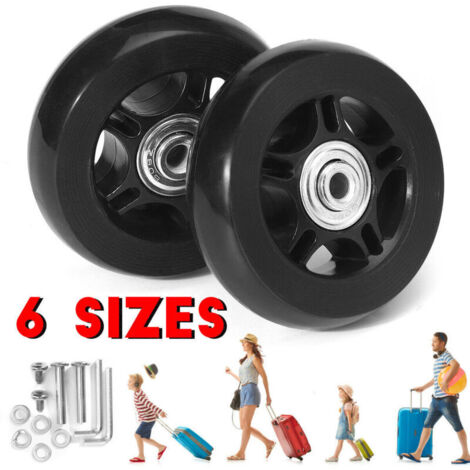 Roues de rechange 60 mm x 18 mm pour bagages, kits de réparation de roulements de roulettes en caoutchouc, lot de 2 (1/3)