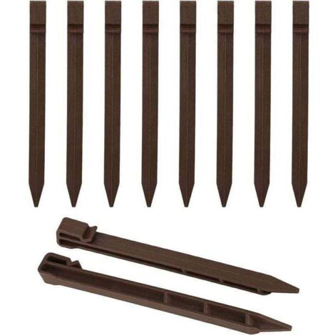 [JAMAIS UTILISÉ] Lot de 20 piquets d'ancrage au sol en plastique de 24 cm - Piquets d'ancrage au sol - Piquets d'ancrage de jardin - Piquets de fixation pour bordure de jardin, terrasse, tente (1/5)