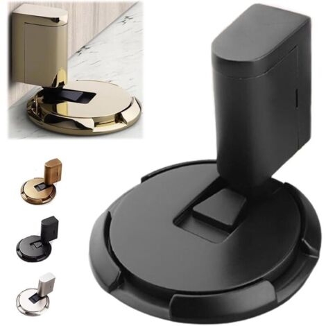 [JAMAIS UTILISÉ] Butee de Porte Stop Porte, Arret de Porte Magnétique Arrêt de Porte en Métal, Butées Avec Pare-chocs en Caoutchouc, Stop-Porte Adhésif pour Tous Les Sols Durs (Noir)