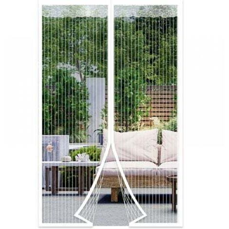 Moustiquaire magnétique pour porte 140x220 cm, rideau anti-mouches, fermeture automatique, kit de pose, bande adhésive (1/4)