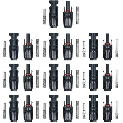[JAMAIS UTILISÉ] 10 Paires / 20 Paires De Connecteurs De Cable De Panneau Solaire Male/Femelle Pour Systeme Pv, 10 Paires Sans Cle
