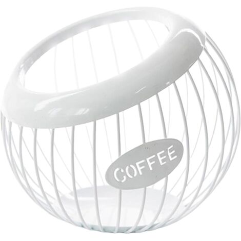 Panier à dosettes de café, support de café, organisateur de collations de grande capacité pour comptoir de cuisine, lieu de travail, accessoires peu encombrants, 20 x 18 cm, 368 g, matériau en fer,Bla (1/4)