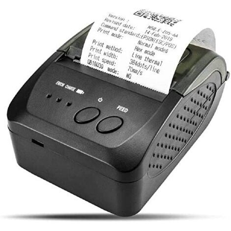 Imprimante Thermique sans Fil Bluetooth (FR) imprimante de factures personnelles Portable 58 mm Mini imprimante POS USB pour Restaurants Compatible avec Android/PC/Windows/Linux