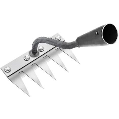 Râteau de Désherbage Multifonction en Métal, Râteau De Jardin 5 Dents, Râteau De Jardin Portable pour Désherber, Outillage De Jardin pour Désherber/Ameublir/Semence (sans Manche) 5 Dents