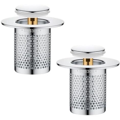 2 Pièces De Crépine De Vidange, Filtre à Evier En Acier Inoxydable Cuisine 33 50 Mm Grille Douche Bonde Evier Pop Up En Noyau En Laiton Pour Cuisine Salle De Bain Baignoire 91905058